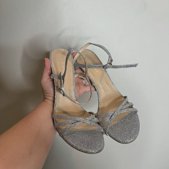 Stuart Weitzman Starla 105 Sparkle Silver Heel Size 10 - Picture 3 of 10